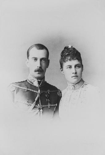 The Grand Duke Paul of Russia and his wife, the Grand Duchess Alexandra Georgiewna, eldest daughter of the King of Greece, 1889. [Album: Photographic Portraits vol. 6/64 1888-1893]