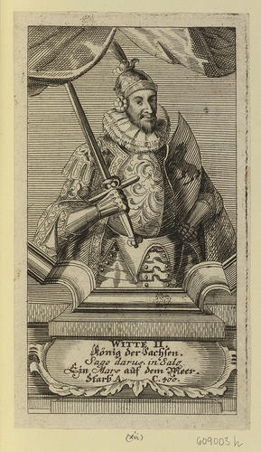 Master: [Engravings of legendary rulers of Saxony]
Item: WITTE II Konig der Sachsen