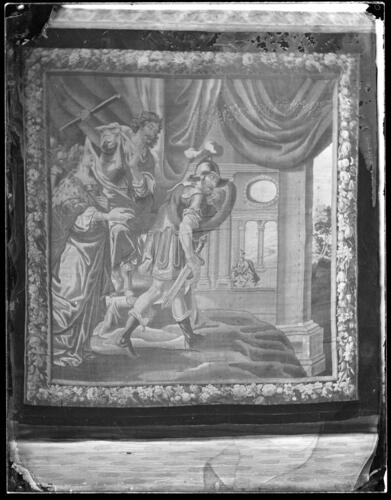 Glass plate negative of a tapestry Glass plate negative of a tapestry