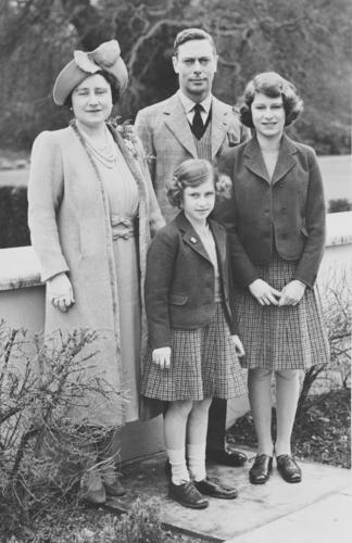 Photograph of King George VI and his family at Windsor Castle, 20 April 1940