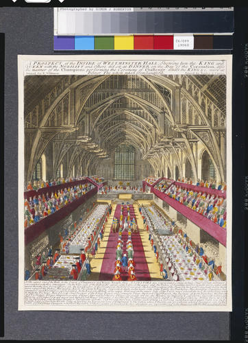 Coronation Banquet of James II and Mary of Modena, in Westminster Hall, 1685
