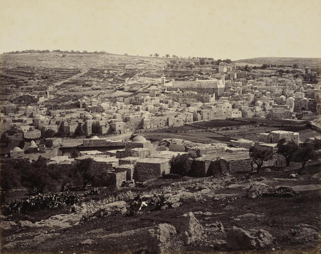 Hebron - the town showing the Mosque [Mosque of al-Khalil, also known as the Tomb of the Patriarchs or the Cave of Machpelah]