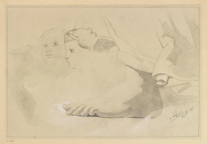 A study of a foot with winged putti