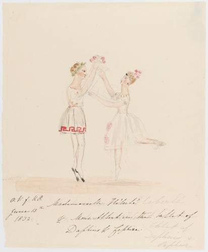 Master: PRINCESS VICTORIA SKETCHES 1
Item: Mademoiselle Hèberlè & Mons. Albert in the ballet of Daphnis & Cephise