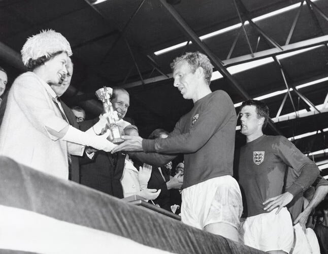 The Presentation of the Jules Rimet trophy after the 1966 World Cup