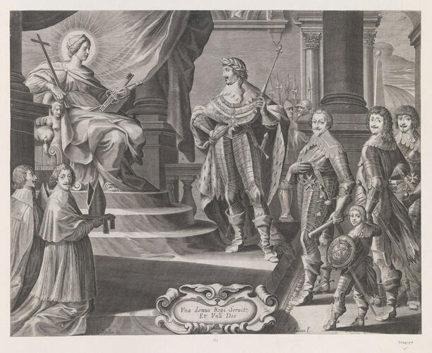 The Church and Louis XIII accepting the faithful services of the Viceroy family