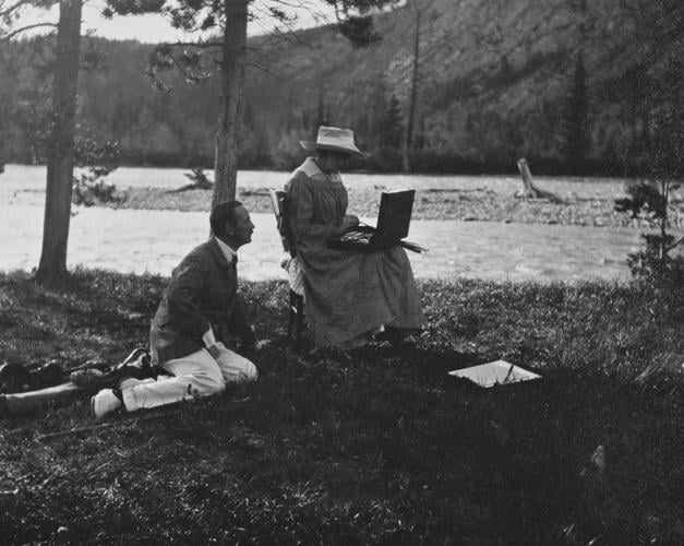 Princess Patricia of Connaught sketching, Golf Links, Banff Princess Patricia of Connaught sketching, Golf Links, Banff