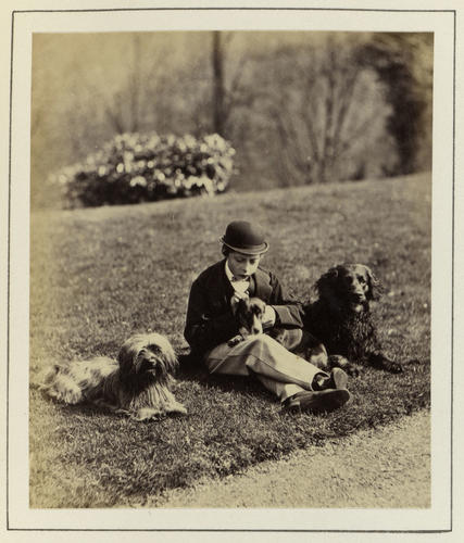Prince Leopold, later Duke of Albany (1853-84), with dogs