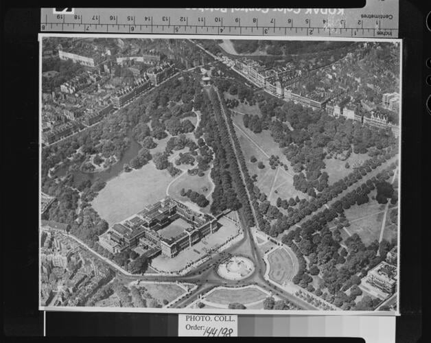 Aerial view of Buckingham Palace. [Royal Residences 4. ]