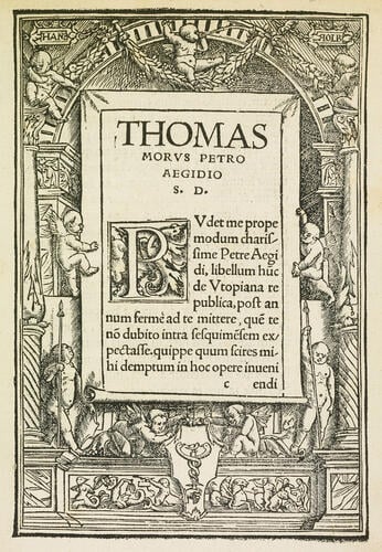 De Optimo reip. statu, deque nova insula Utopia ; Epigrammata / T. Mori Epigrammata Des. Erasmi Roterodami De Optimo reip. statu, deque nova insula Utopia ; Epigrammata / T. Mori Epigrammata Des. Erasmi Roterodami