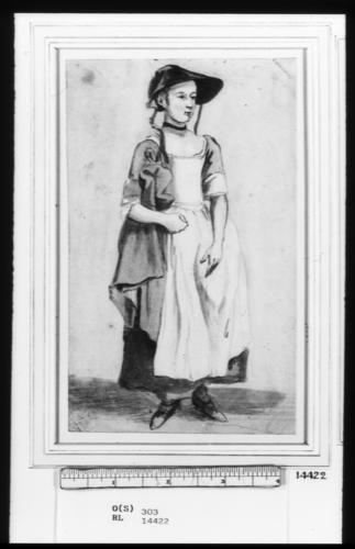 A young girl, standing