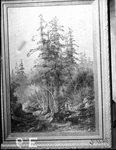 Glass plate negative of the painting Untrodden Wilds of Canada Glass plate negative of the painting Untrodden Wilds of Canada