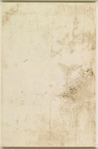 Recto: Studies of dragons. Verso: A design for a decorated cuirass