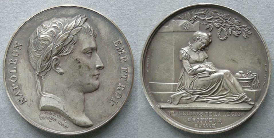 France. Medal commemorating the Orphans of the Members of the Légion d'honneur, 1810 France. Medal commemorating the Orphans of the Members of the Légion d'honneur, 1810
