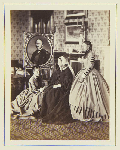 Queen Victoria, Princess Louis of Hesse [Princess Alice] and Princess Louise, Balmoral Castle