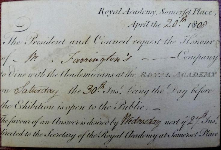 [Box of Royal Academy invitations and responses]