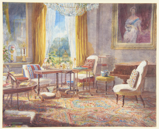 Drawing Room, with the Duchess of Kent's table, Frogmore House