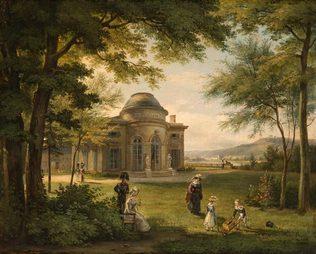 The Family of Charles Ferdinand, Duke of Berry (1778-1820) in the Grounds of the Château of Bagatelle