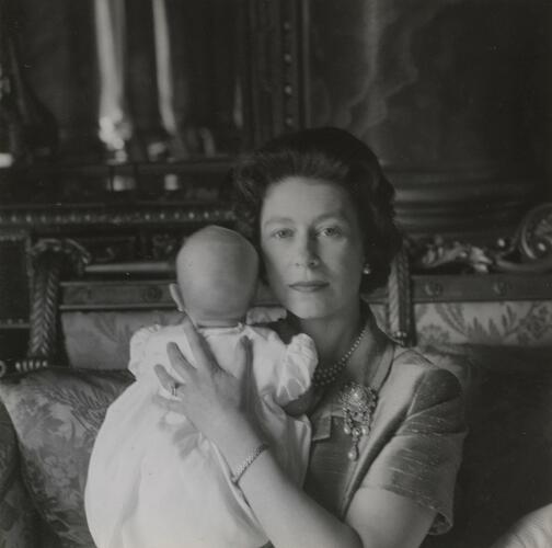 Queen Elizabeth II and baby Prince Edward