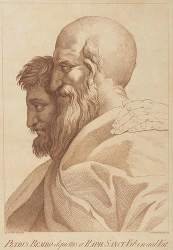 Master: A set of thirty-three prints reproducing heads from 'The School of Athens'
Item: Heads of two bearded men [from 'The School of Athens']