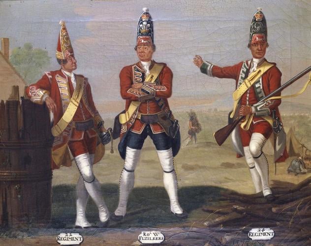 Grenadiers, 22nd and 24th Regiments of Foot, and 23rd Royal Welch Fusiliers, 1751