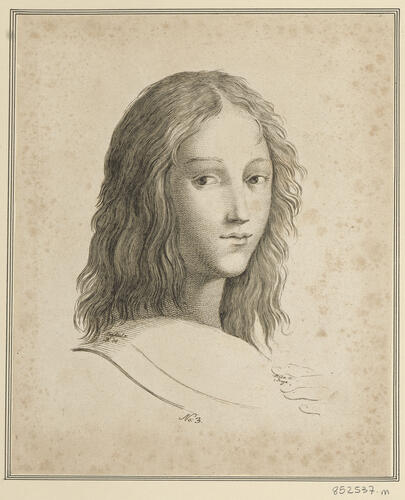 Master: Set of prints reproducing heads from 'The School of Athens'
Item: Head of a long-haired youth [from 'The School of Athens']