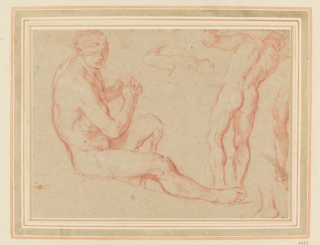 The vault of the church of S Luigi dei Francesi: studies of a nude The vault of the church of S Luigi dei Francesi: studies of a nude
