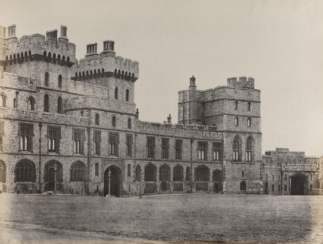View of King George IV Gate and King Edward III Tower, from the Quadrangle, Windsor Castle