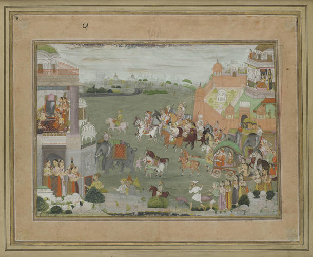 The Wedding Procession of Vasudeva (वासुदेव) and Devaki (देवकी)
