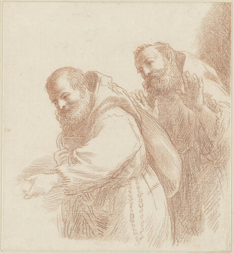The Blessed Felix of Cantalice accompanied by another Capuchin friar The Blessed Felix of Cantalice accompanied by another Capuchin friar