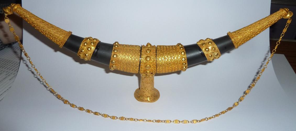 Pair of ceremonial animal horns Pair of ceremonial animal horns