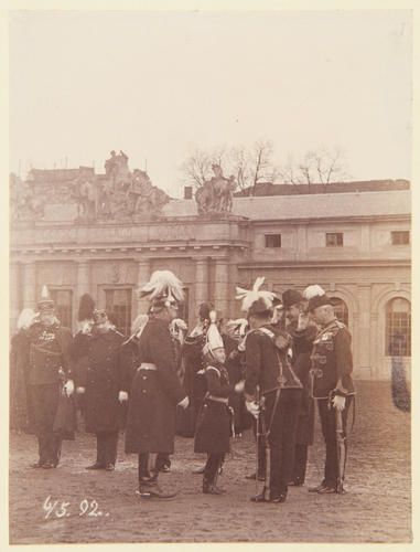 Emperor Wilhelm II of Germany presents Crown Prince Friedrich Wilhelm to Military Attachés. [Album: Photographic Portraits, vol. 6/64 18881-1893]