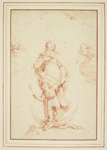 Virgin & Child standing on the crescent moon