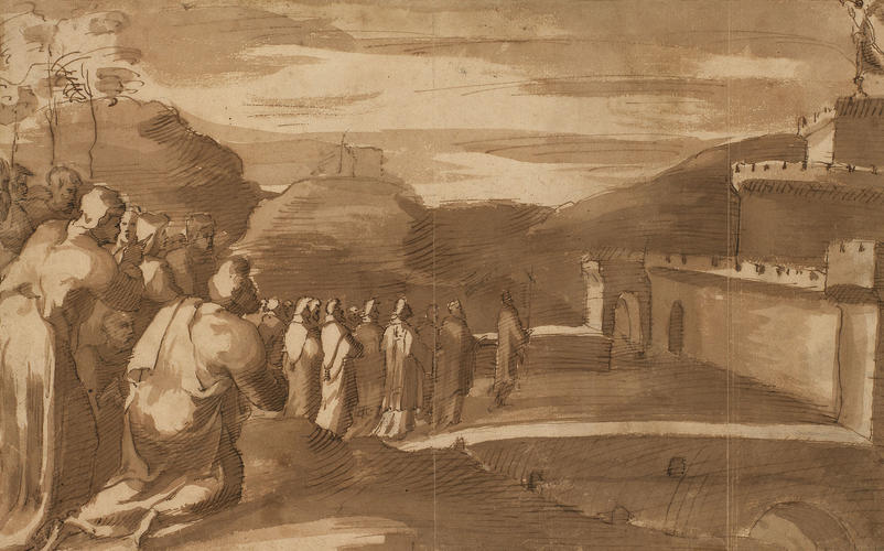The appearance of the Archangel Michael to Pope Gregory the Great on the Castel Sant'Angelo The appearance of the Archangel Michael to Pope Gregory the Great on the Castel Sant'Angelo