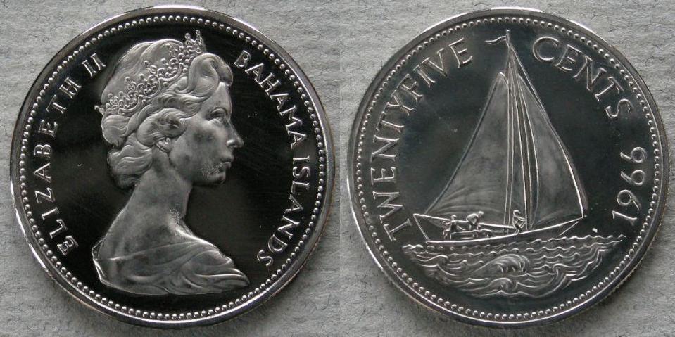 Bahamas. Proof twenty-five cents Bahamas. Proof twenty-five cents