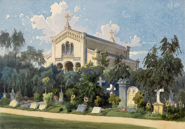 Coburg: gardens of the Ducal Mausoleum, with sculptured memorials
