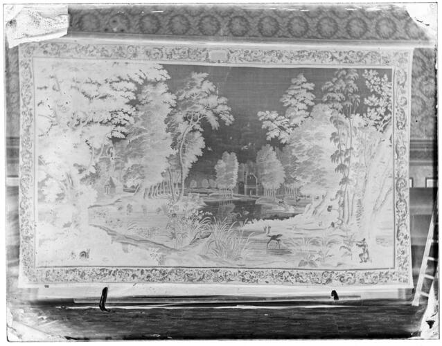 Glass plate negative of a tapestry Glass plate negative of a tapestry
