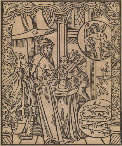 Master: Twelve woodcuts of the labours of the months from 'The kalender of shepherdes'
Item: February Master: Twelve woodcuts of the labours of the months from 'The kalender of shepherdes'
Item: February
