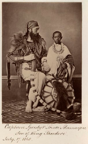 Captain Speedy and Prince Alamayu, son of Emperor Tewodros II of Ethiopia