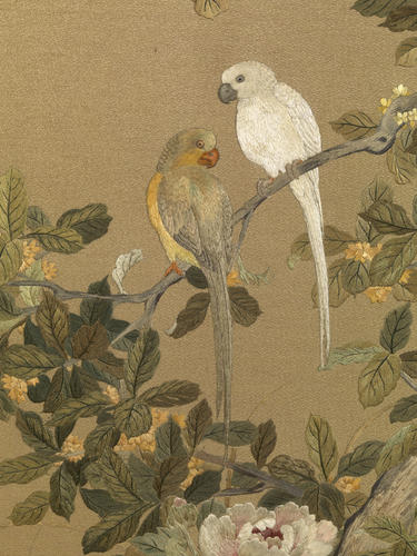 Embroidered folding screen Embroidered folding screen