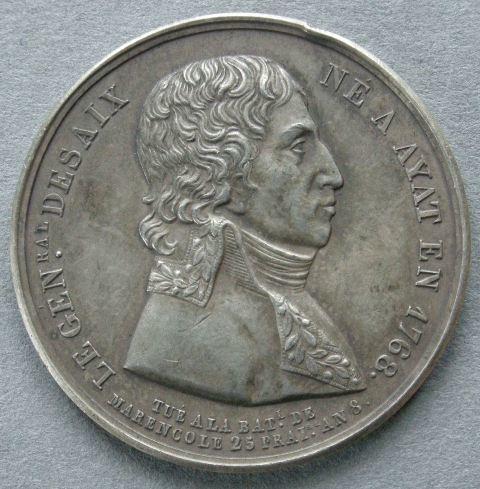 France. Medal commemorating the death of General Desaix at the Battle of Marengo, year 8