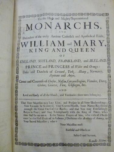 The Academy of armory, or, a storehouse of armory and blason / Randle Holme The Academy of armory, or, a storehouse of armory and blason / Randle Holme