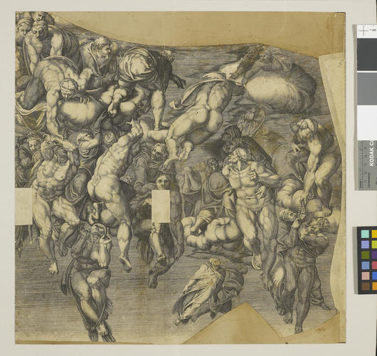 A portion of Michelangelo's Last Judgement: Souls being raised to Heaven