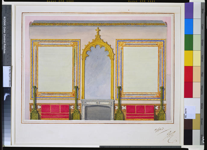 Design for The Drawing Room (Room 240), Windsor Castle, west elevation, c. 1826