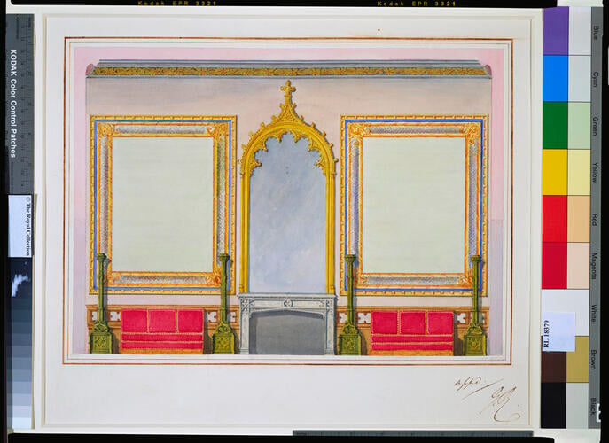 Design for The Drawing Room (Room 240), Windsor Castle, west elevation, c. 1826