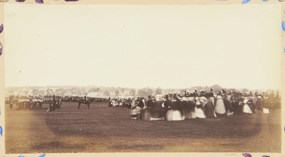 Presentation of colours to the 36th Regt. by H. R. H. the Prince of Wales. [Souvenirs of soldiering at the Camp Curragh / by EDF]