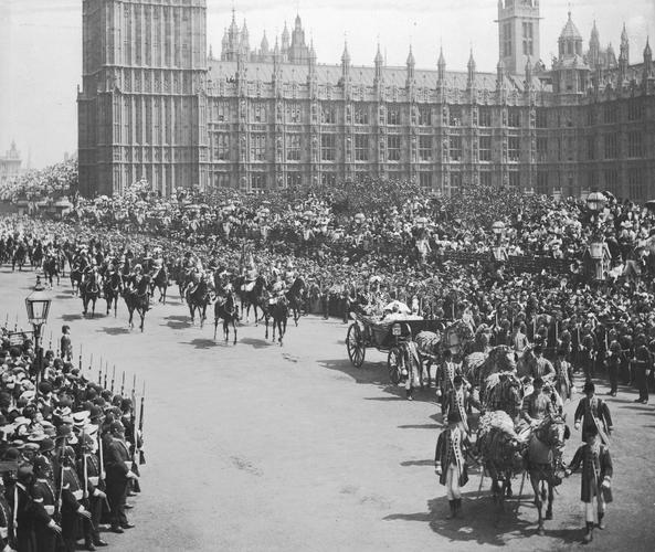 Queen Victoria's carriage passing the Houses of Parliament, 22 June, 1897
