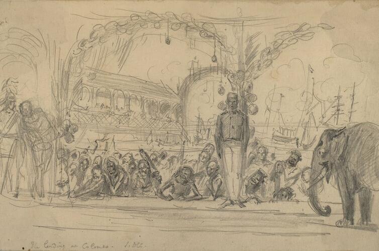 The Prince of Wales arriving in Colombo, Sri Lanka
