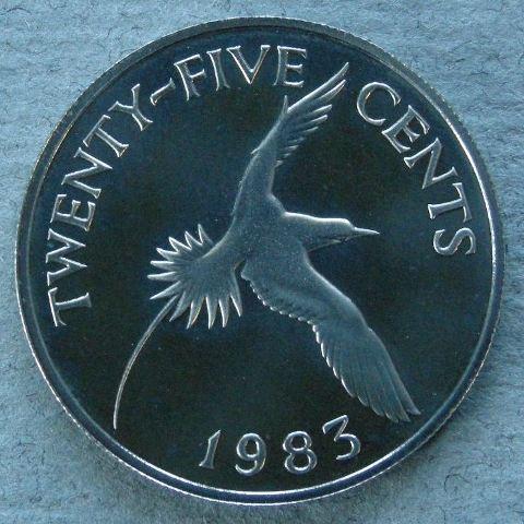 Bermuda. Proof 25 cents, 1983 Bermuda. Proof 25 cents, 1983