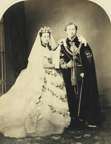 King Edward VII and Queen Alexandra, when Prince and Princess of Wales, on their wedding day